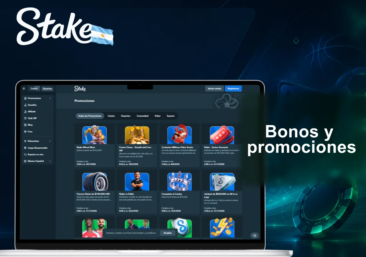 Bonos y promociones en Stake Casino con recompensas para jugadores nuevos y usuarios activos